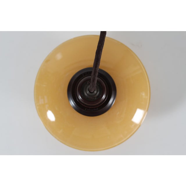 Brown Danish Art Deco Pendant Light with Yellow Glass Shades by Poul Henningsen for Louis Poulsen, 1930s For Sale - Image 8 of 14