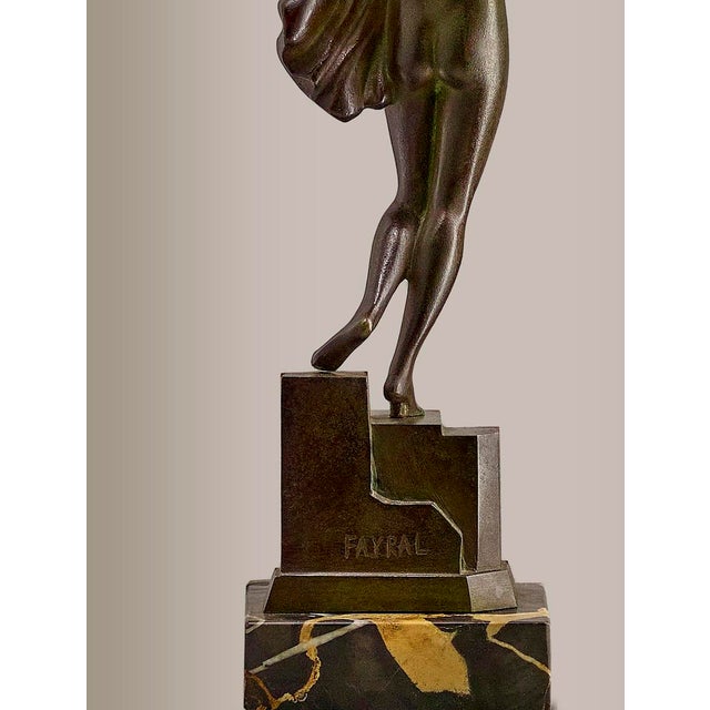 Pierre Le Faguays, Nude Woman with a Dove, 1930, Bronze & Marble For Sale - Image 9 of 10