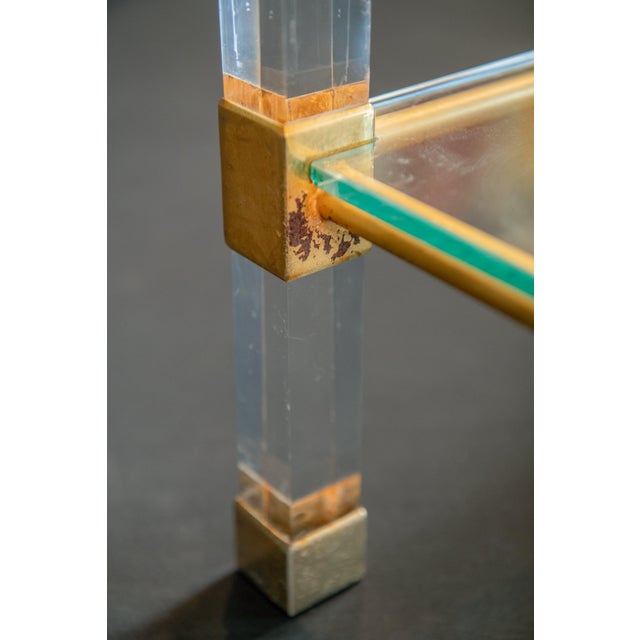 Mid-Century Lucite and Glass Coffee Table For Sale - Image 6 of 7