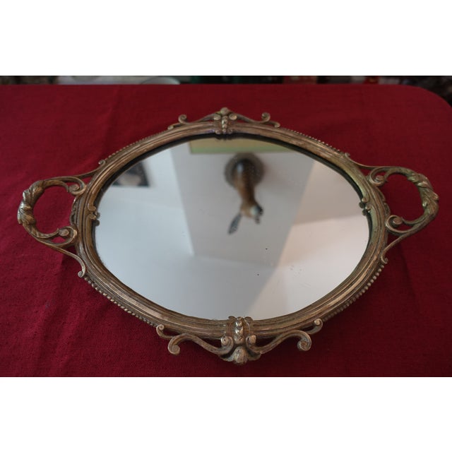 Early 20th Century Centerpiece in Gilded Bronze and Mirror For Sale - Image 5 of 5