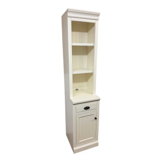 Pottery Barn Aubrey Storage Shelf With Cabinet, Dutch White For Sale