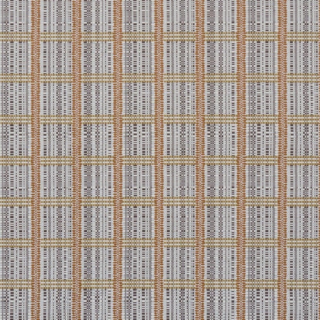 Schumacher Skyline Plaid Fabric In Bronze For Sale