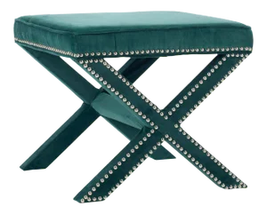 Studded Ottoman in Marine