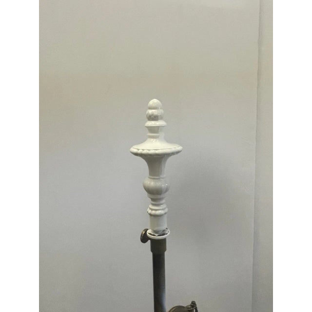 Metal Pair of Dorothy Draper Style Urn Base Floor Lamp Side Tables For Sale - Image 7 of 10
