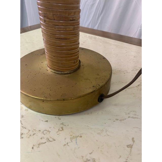 Hollywood Regency Vintage Gabriella Crespi Style Pencil Reed Lamp For Sale - Image 3 of 10
