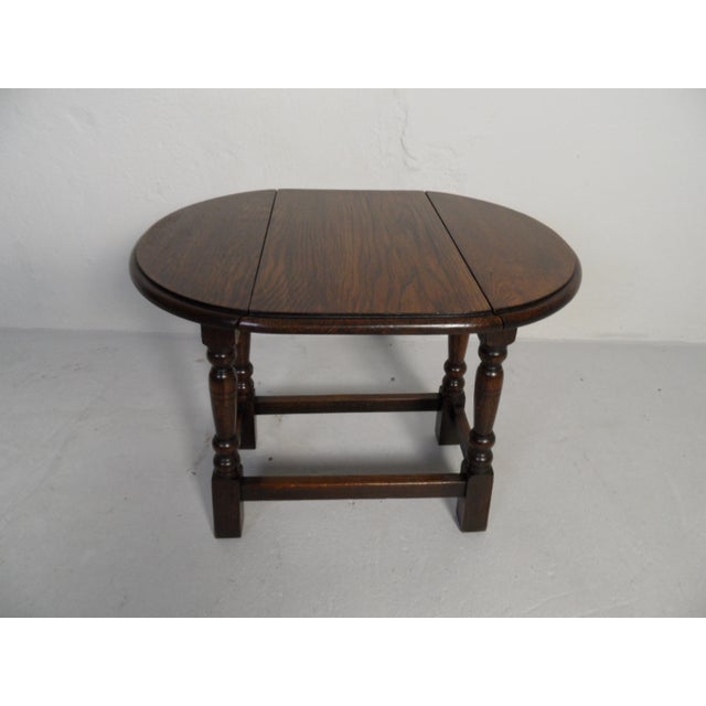 1950s Vintage Oval Oak Side Table, 1950s For Sale - Image 5 of 11