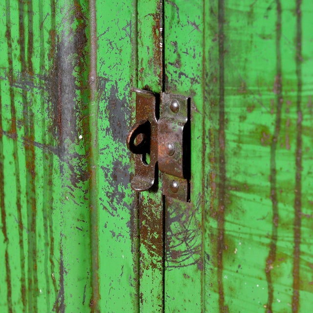 Vintage Industrial Green Locker, 1950s For Sale - Image 10 of 14