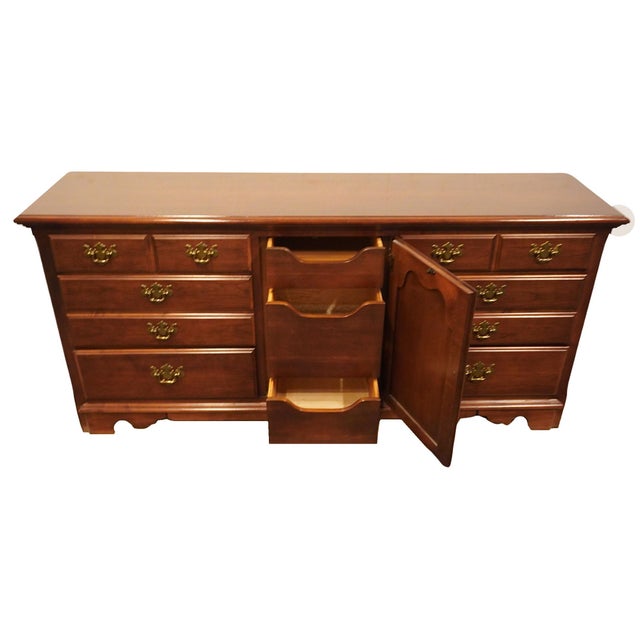 Thomasville Furniture Winston Court Solid Cherry Traditional Style 70" Triple Door Dresser 20611-140 For Sale In Kansas City - Image 6 of 12