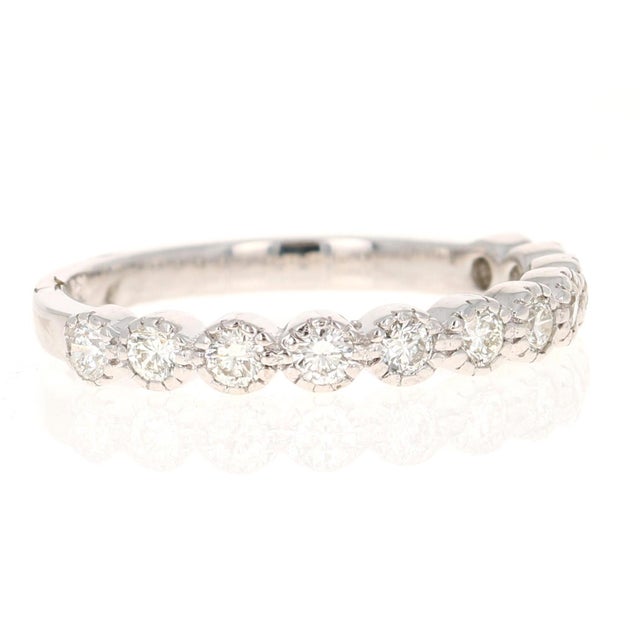 Contemporary 0.44 Carat Diamond 14 Karat White Gold Band For Sale - Image 3 of 6