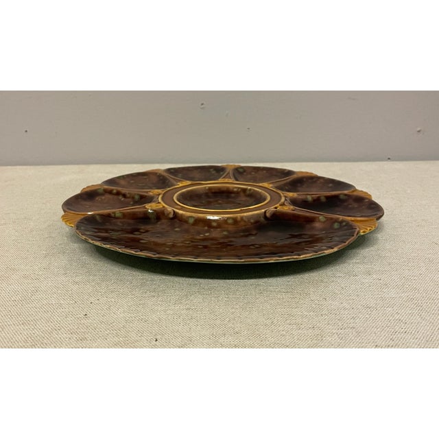Ceramic 19th Century English Majolica Oyster Plate For Sale - Image 7 of 10