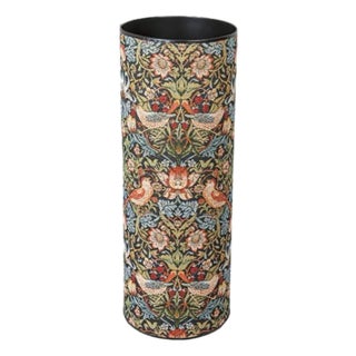 Strawberry Thief Charcoal Tapestry Umbrella Stand For Sale