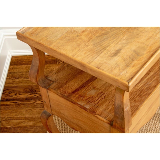 Early 20th Century Antique French Provincial Fruitwood Two-Tier Side Table For Sale - Image 5 of 8
