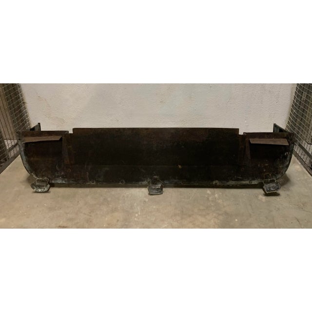 Vintage Art Nouveau Brass Fireplace Set For Sale - Image 10 of 13