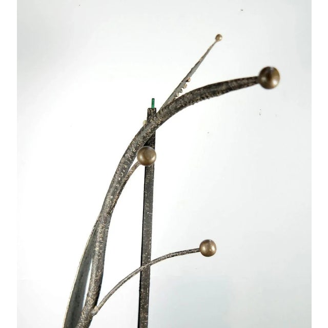 French Handcrafted Wrought Iron Mirror Stand with Table, 1970s For Sale - Image 9 of 11