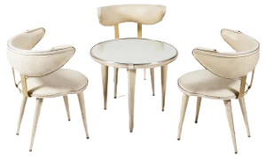 Armchairs & Table by Umberto Mascagni, 1950s, Set of 4