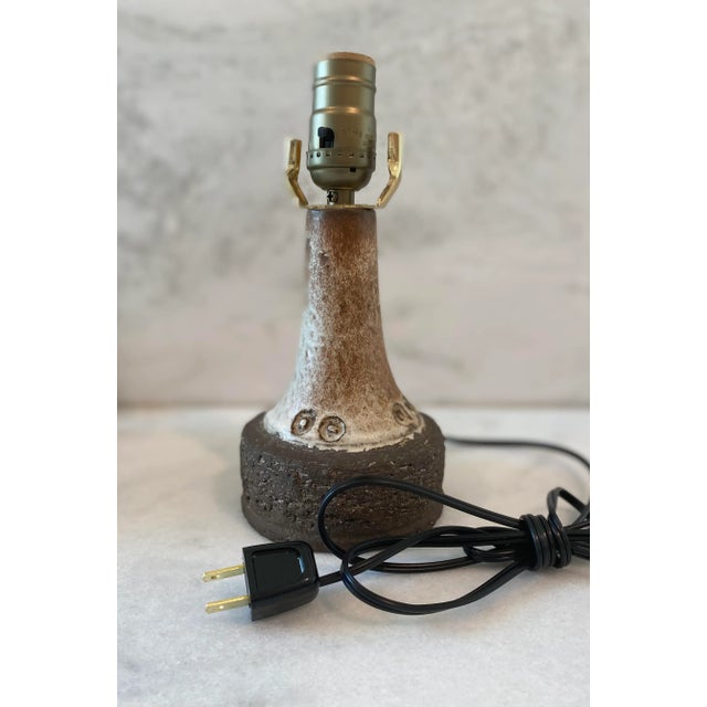 Mid-Century Modern Rustic Danish Mid Century Pottery Table Lamp For Sale - Image 3 of 8