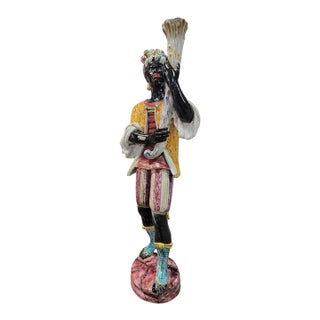 Antique Italian 2 Piece Blackamoore Statue Floor Vase For Sale