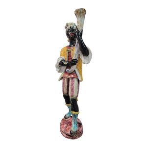 Antique Italian 2 Piece Blackamoore Statue Floor Vase