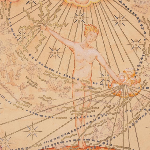Paper 'Study for a Mural' by Daniel Putnam Brinley, 1932, Maquette, Allegory, Chicago, Alfred Stieglitz, Armory Show, National Academy of Design For Sale - Image 7 of 11