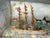 Wood Rare Antique 19th Century Handmade Folk Art Sailboat Ship in Bottle Sculpture For Sale - Image 7 of 17
