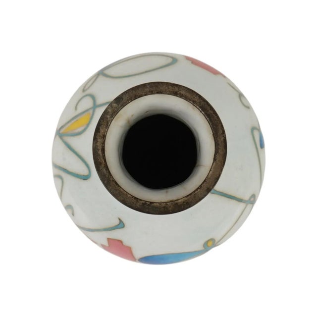 Mid 20th Century Japanese Showa Abstract Cloisonne Enamel Vase For Sale - Image 5 of 8