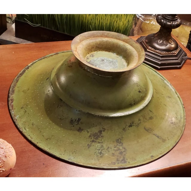 Rustic Vintage Heavy Gauge Metal Distressed Centerpiece For Sale In Saint Louis - Image 6 of 12