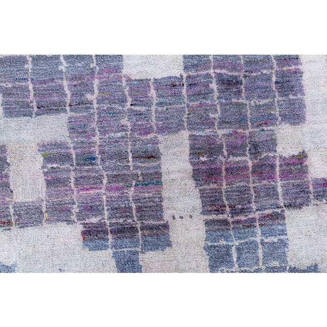 Gray Modern Mosaic Pool Tile Wool Rug in Lavender and Gray by Doris Leslie Blau For Sale - Image 8 of 10