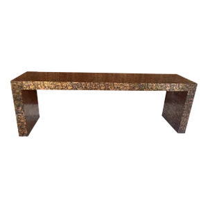 1970’s Brutalist Custom Made Copper Parsons Console Table