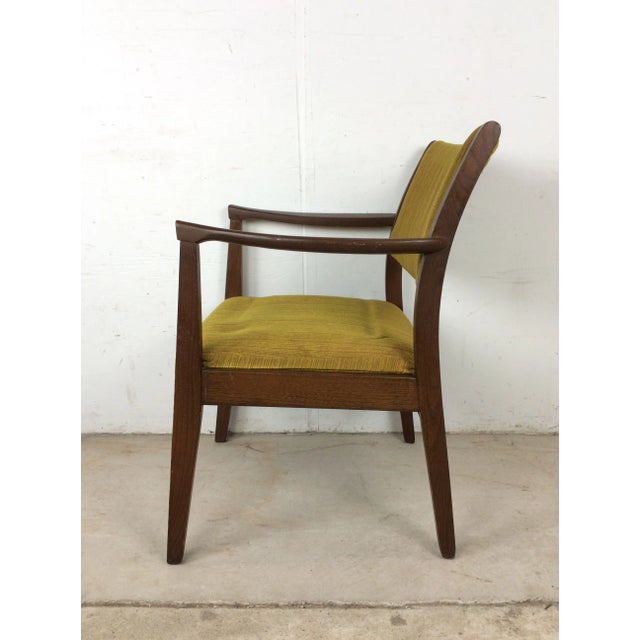 Textile Mid Century Modern Arm Chair With Vintage Green Upholstery For Sale - Image 7 of 12