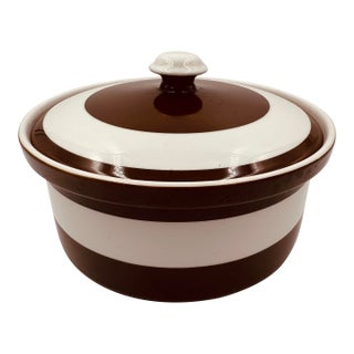 Fitz & Floyd Dark Brown La Ronde Covered Casserole Dish For Sale