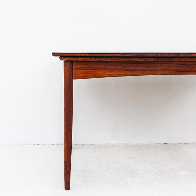 Brick Red 1960s Restored Danish Mid Century Modern Rosewood Hidden Leaf Dining Table For Sale - Image 8 of 12