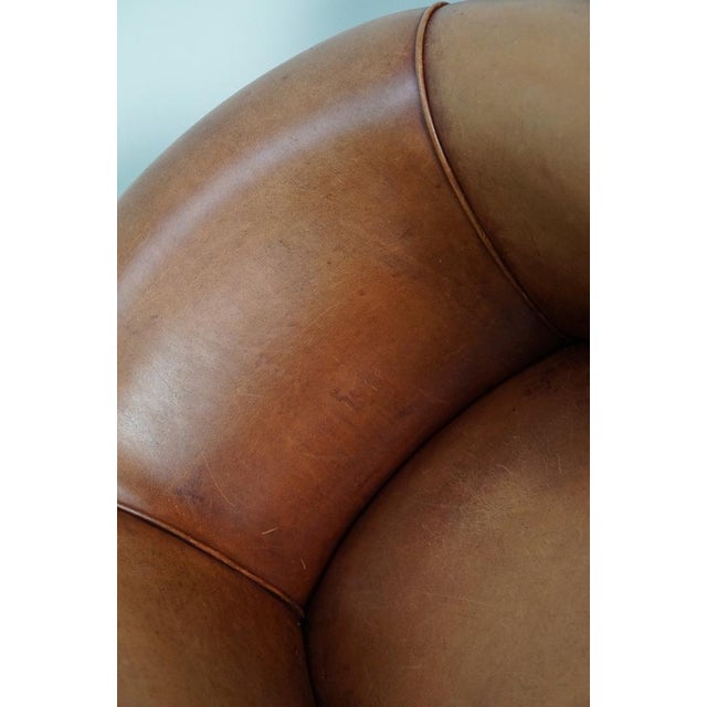 Vintage Dutch Cognac Colored Leather Club Chairs, 1970s, Set of 2 For Sale - Image 15 of 16