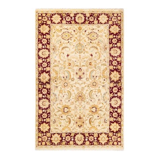 Mogul, One-of-a-Kind Hand-Knotted Area Rug in Ivory, 4' 8" x 7' 1" For Sale