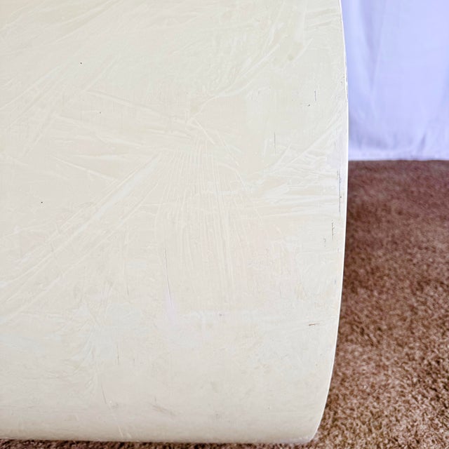 Post Modern Lacquered Cream Wave Console Table For Sale - Image 10 of 12