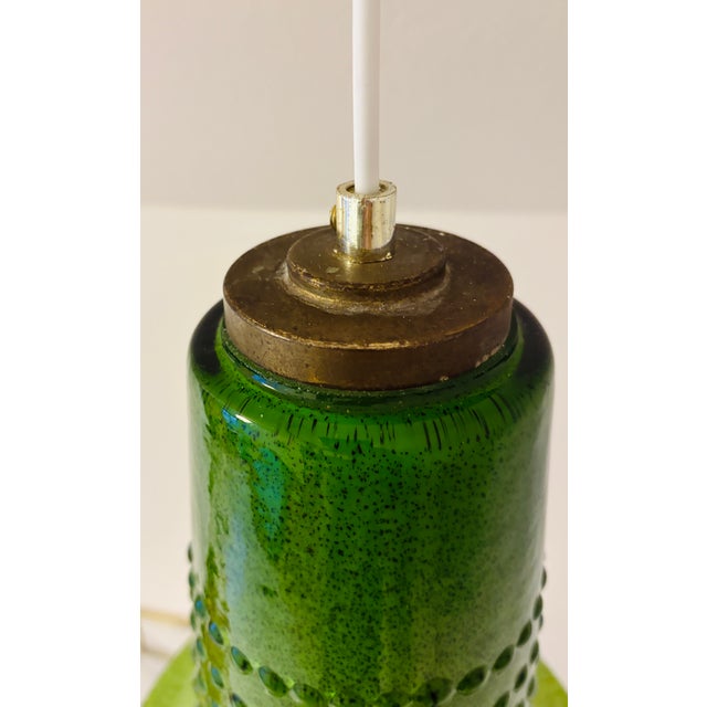 Green Glass Pendant Light, 1960s For Sale - Image 4 of 8