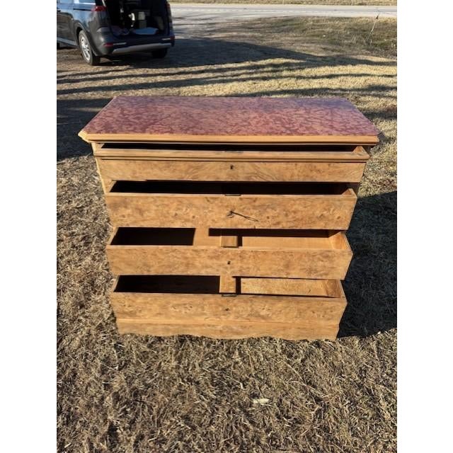Tan 19th Century Louis Philippe Burlwood Bleached Marble Top Chest of Drawer / Commodes For Sale - Image 8 of 18