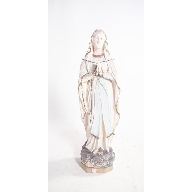 Figure of Our Lady of Lourdes in Ceramic, 1890 For Sale - Image 10 of 10