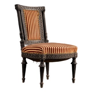 Late 19th Century Renaissance Revival Ebonized Carved Side Chair For Sale