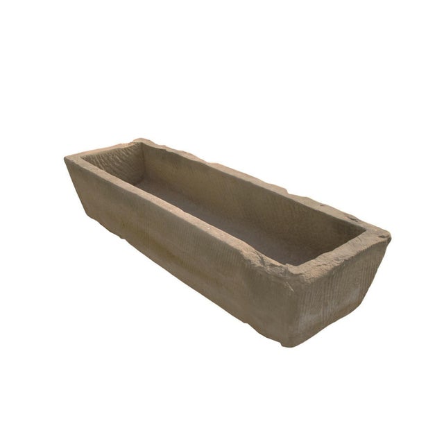 Chinese 71" Inch Long Hand Chiseled Stone Trough 64 For Sale - Image 3 of 12