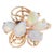 Vintage Opal Ring 14k Yellow Gold Mosaic Cocktail Fine Estate Jewellery size 6.5 For Sale