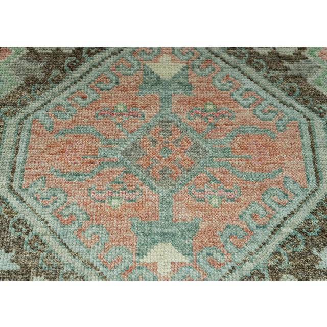 Turkish Turkish Oushak Rug 2'11" x 12'7" #20036 For Sale - Image 3 of 8