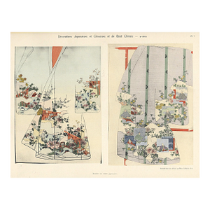 1920 RARE-Antique Japanese and Chinese Decorative Design Lithograph