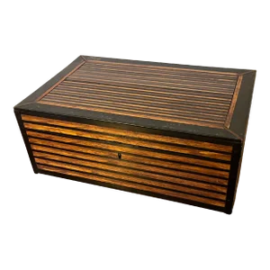 Antique 19th Century Biedermeier Ebonized Wood Table Box for Humidor, Jewelry or Stationery