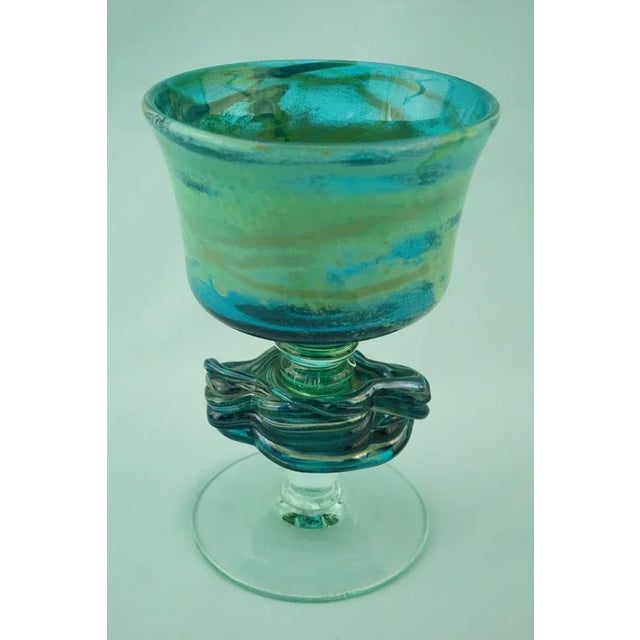 20th Century Modern Blown Glass Chalice Vase by Michael Harris for the Mdina Glass Factory, Malta, 1970s For Sale - Image 12 of 18