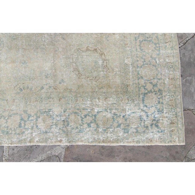 1920s Medallion Sage Blue Hand Knotted Rug - 8’4” X 10' For Sale In Los Angeles - Image 6 of 11