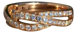 The Tomillo: Ladies Signed 18K Rose Gold Diamond Twist Band