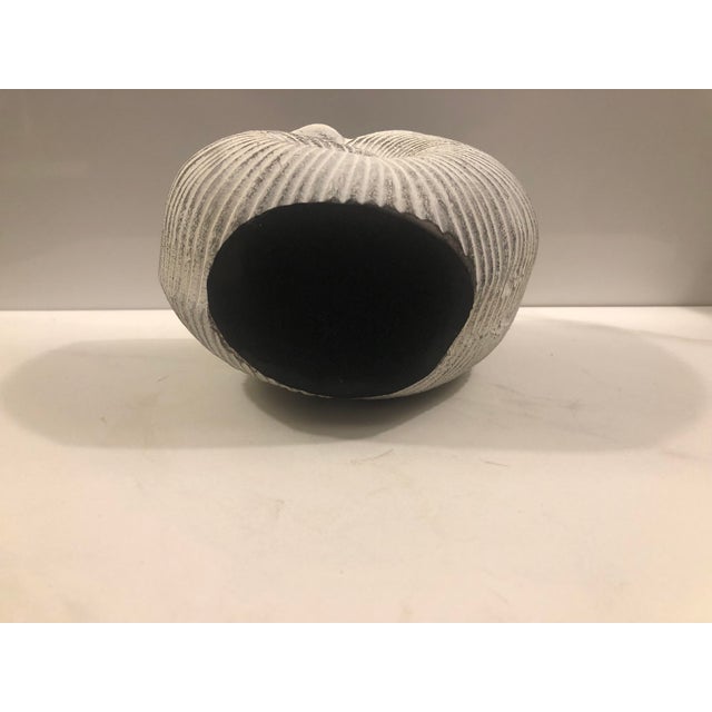 Vintage Whitewashed Brass Nautical Seashell Planter For Sale - Image 4 of 7