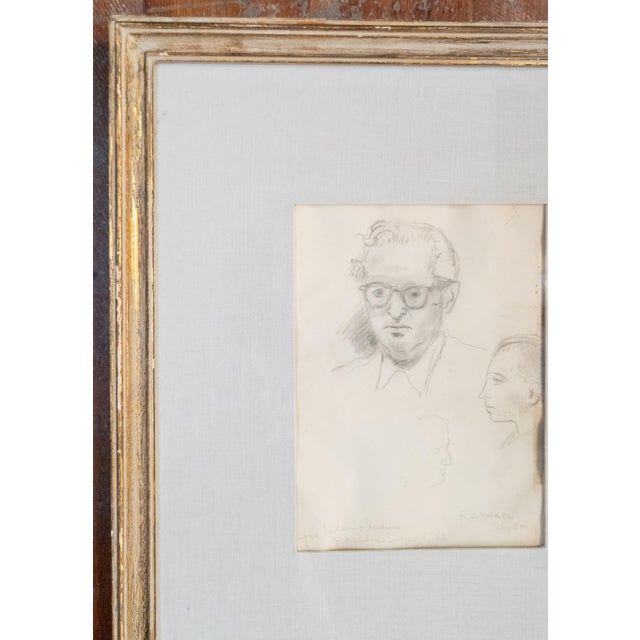 Mid-Century Modern Mid-Century Pencil Sketch Study by Raphael Soyer With Inscription 1966 For Sale - Image 3 of 12