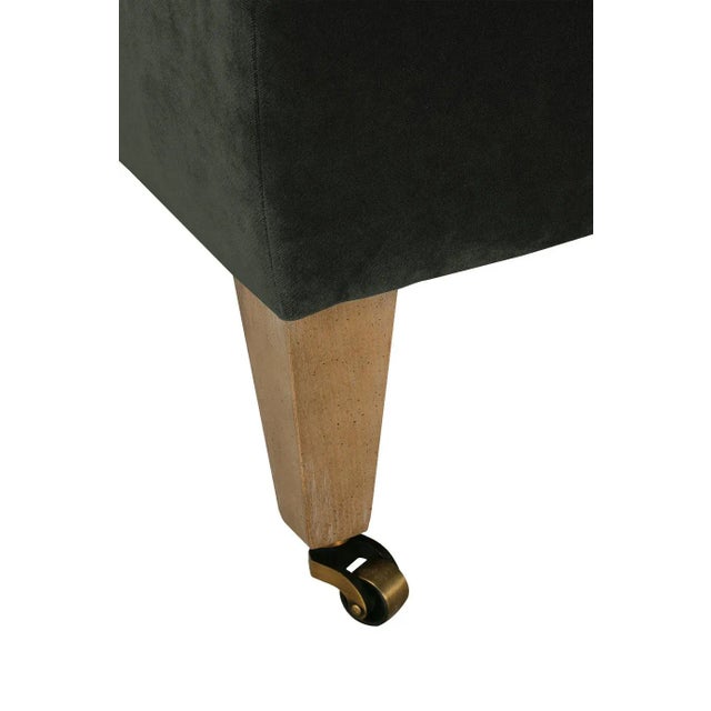 Not Yet Made - Made To Order Alcott Ottoman, Emerald Velvet For Sale - Image 5 of 8