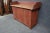 Late 20th Century reproduction Country French/Primitive sideboard with robins egg blue interior. Exterior is a brown/red.
